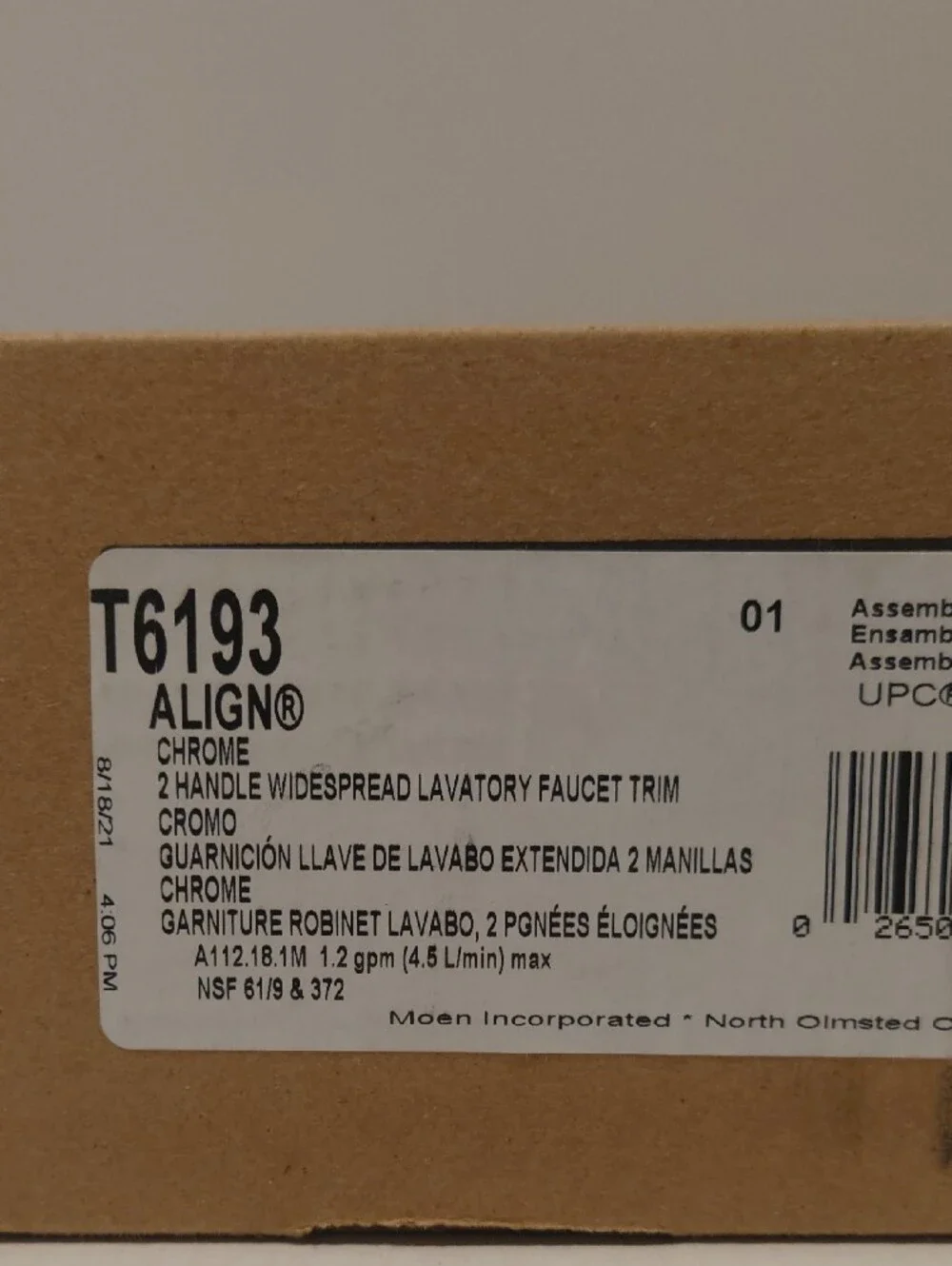 MOEN T6193 Align 1.2 GPM Widespread Bathroom Faucet, Chrome